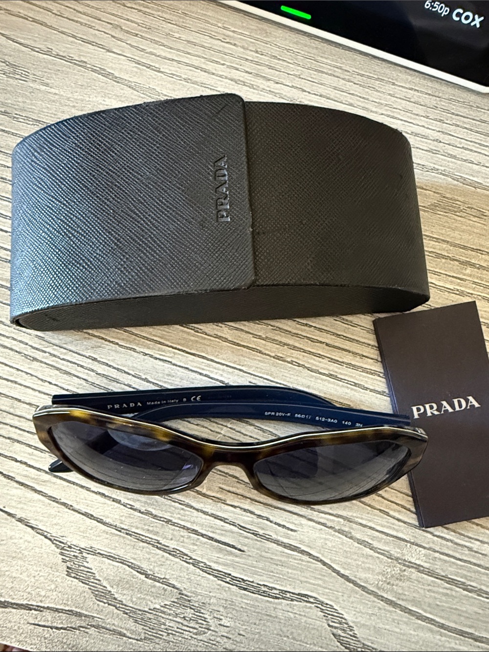Prada Tortoiseshell Cat-Eye Sunglasses with Dark Lenses